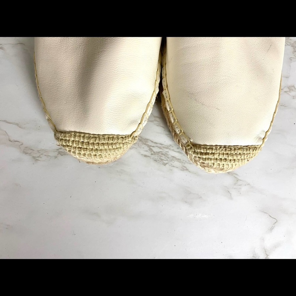 Sam Edelman Kesia Espadrille Off White Leather Flats Size 9 New With Tags - Picture 9 of 14